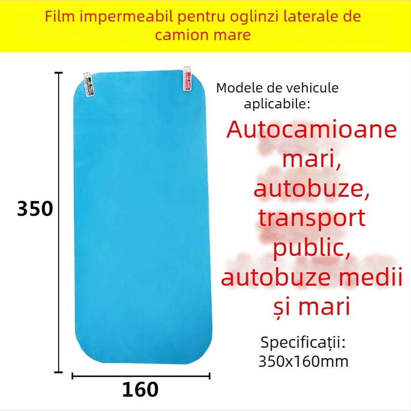 Filtru de protecție împotriva ploii pentru oglinzile retrovizoare ale camioanelor mari, Crown, folie adezivă, impermeabil, anti-fog, anti-strălucire, pentru geamuri auto