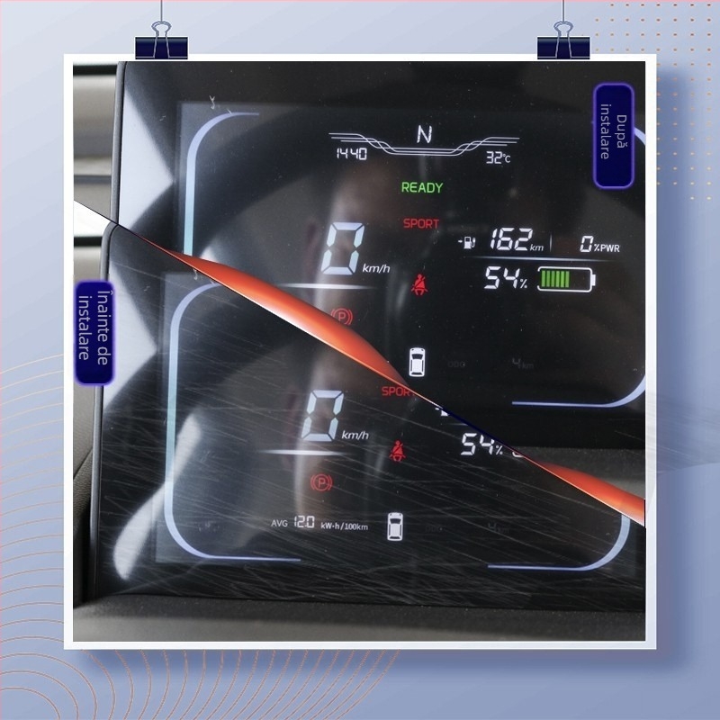 Folie TPU transparentă pentru display LCD al instrumentului – protecție interioară