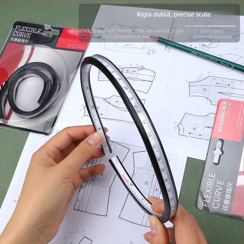 Keling riglă flexibilă – riglă curbă pliabilă din plastic pentru cusut