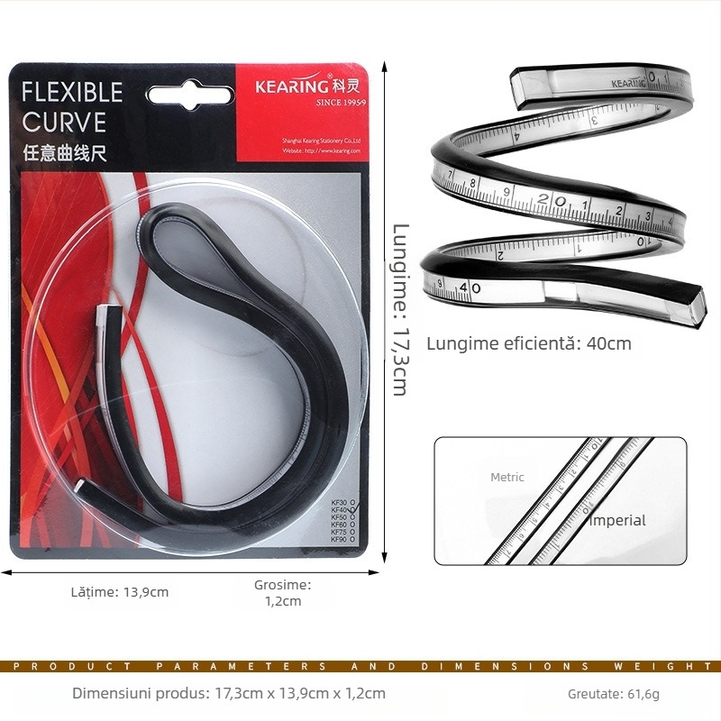Keling riglă flexibilă – riglă curbă pliabilă din plastic pentru cusut