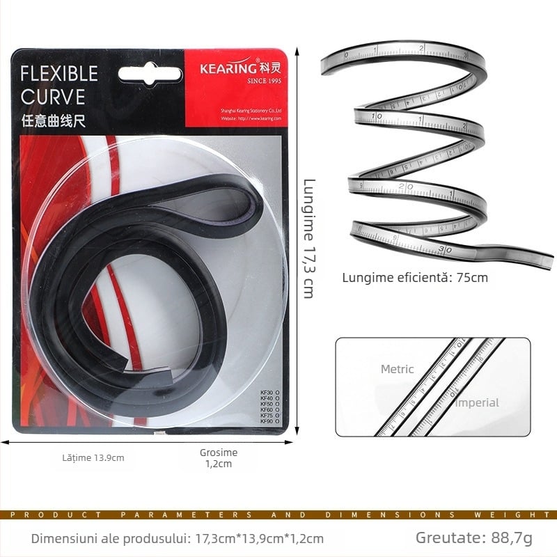 Keling riglă flexibilă – riglă curbă pliabilă din plastic pentru cusut
