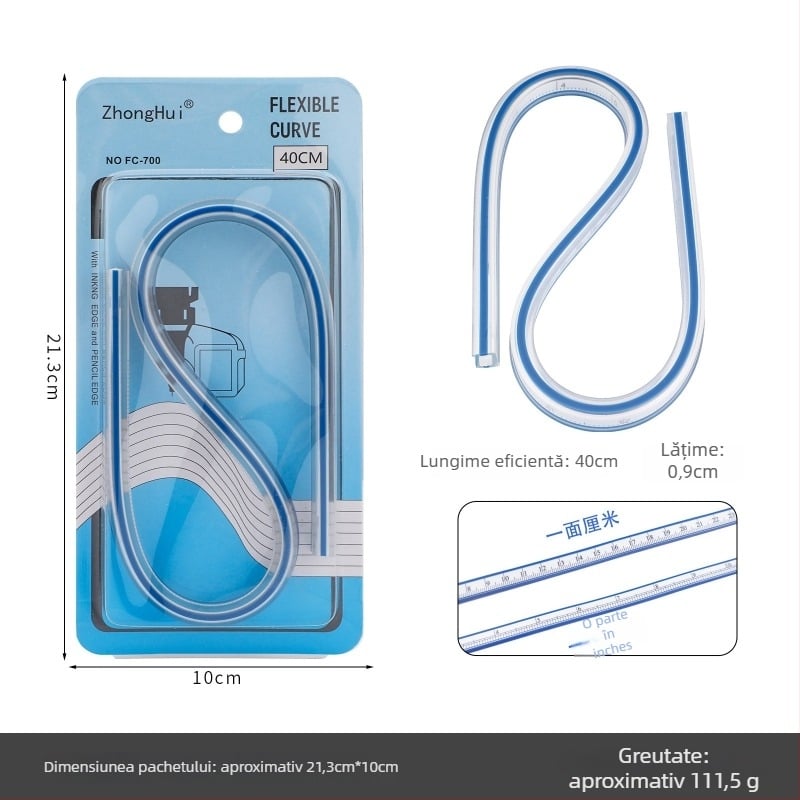 Keling riglă flexibilă – riglă curbă pliabilă din plastic pentru cusut