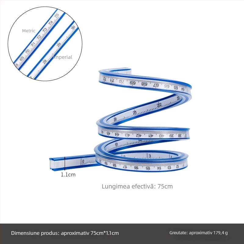 Keling riglă flexibilă – riglă curbă pliabilă din plastic pentru cusut