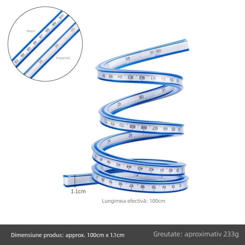 Keling riglă flexibilă – riglă curbă pliabilă din plastic pentru cusut
