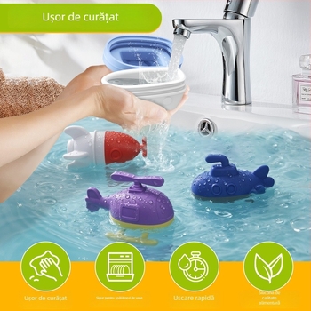 Jucării de baie din silicon pentru sugari și copii mici (0–2 ani) - jocuri de apă, jucării de baie, jucării pentru plajă în aer liber