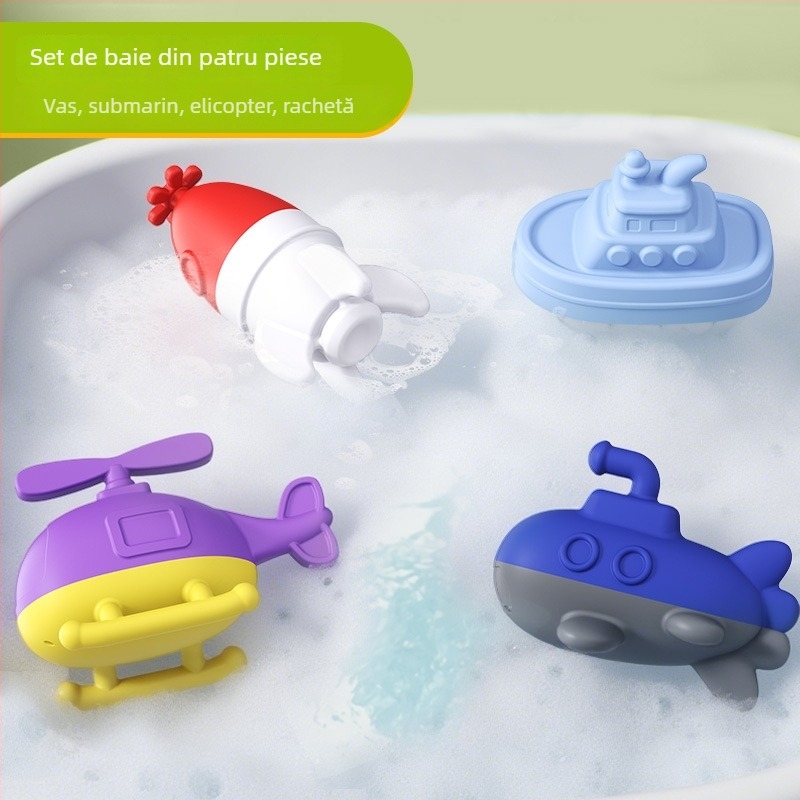 Jucării de baie din silicon pentru sugari și copii mici (0–2 ani) - jocuri de apă, jucării de baie, jucării pentru plajă în aer liber