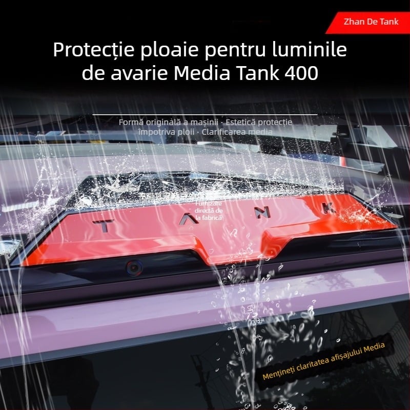 Tank 400 Hi4T protecție de ploaie pentru oglinda retrovizoare cu flux media, cameră sprânceană și modificare a farurilor