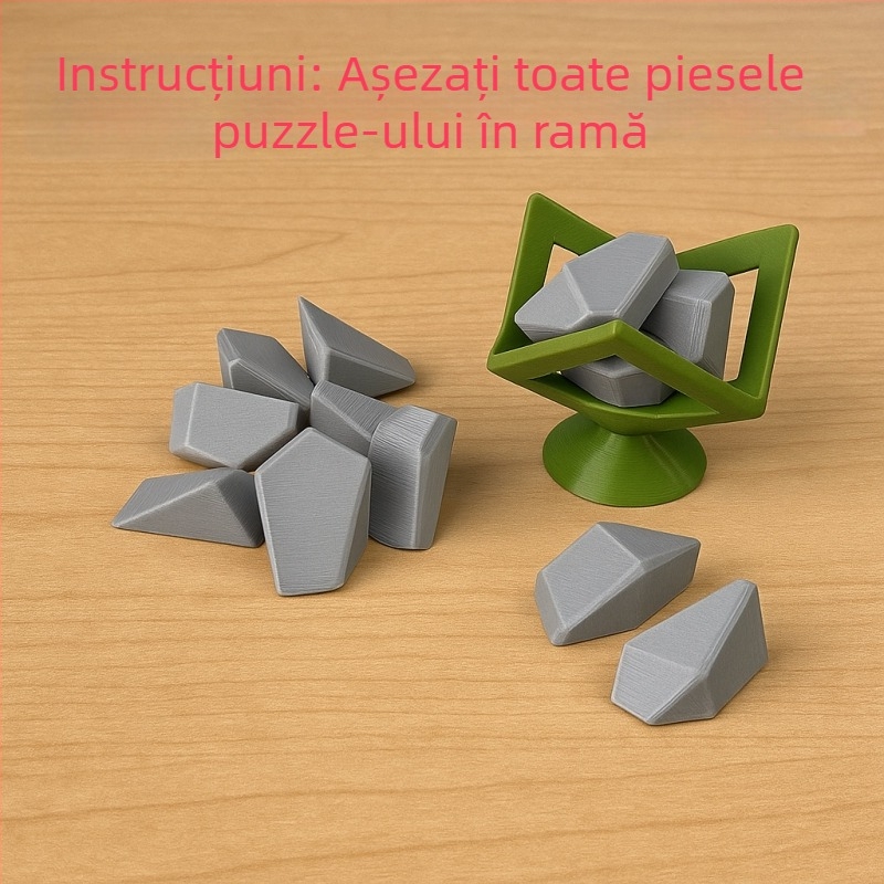 Puzzle 3D în formă de pietriș — puzzle educațional cu dificultate mare, plastic, fără marcă, pentru vârsta 7–14 ani, origine Guangdong, China