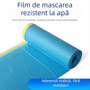 Film de mască pentru vopsire auto cu folie PE, adeziv pe bază de apă de înaltă vâscozitate, miez de carton, pentru mascarea automobilului și mobilierului