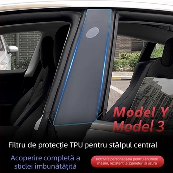 Film protector TPU pentru coloana centrală Tesla Model 3/Y – Coloană B anti-zgârieturi, garanție de 1 an