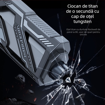 Cioc de siguranță pentru mașină – mini instrument multifuncțional pentru spargerea geamului și tăierea centurii, portabil, unealtă de urgență (Material: PC+ABS, Greutate: 22 g, Brand: Zoch, Personalizare: Da)