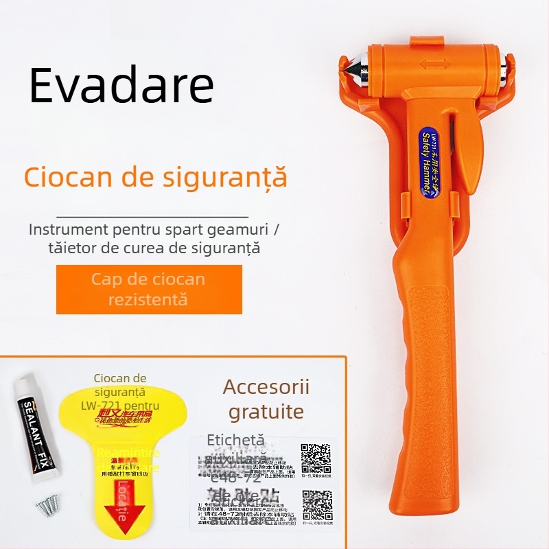 Cioc de evacuare în caz de urgență pentru mașină, Li Wen, din oțel carbon, 300 g, personalizare a prelucrării, etichetă privată licențiată