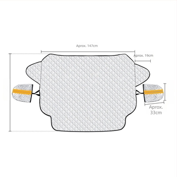 Acoperire pentru parbrizul frontal al mașinii cu căptușeală din bumbac; material: folie de aluminiu + bumbac PP + țesătură nețesută; montaj: tip card-in; partea aplicabilă: parbrizul frontal; greutate: 494 g