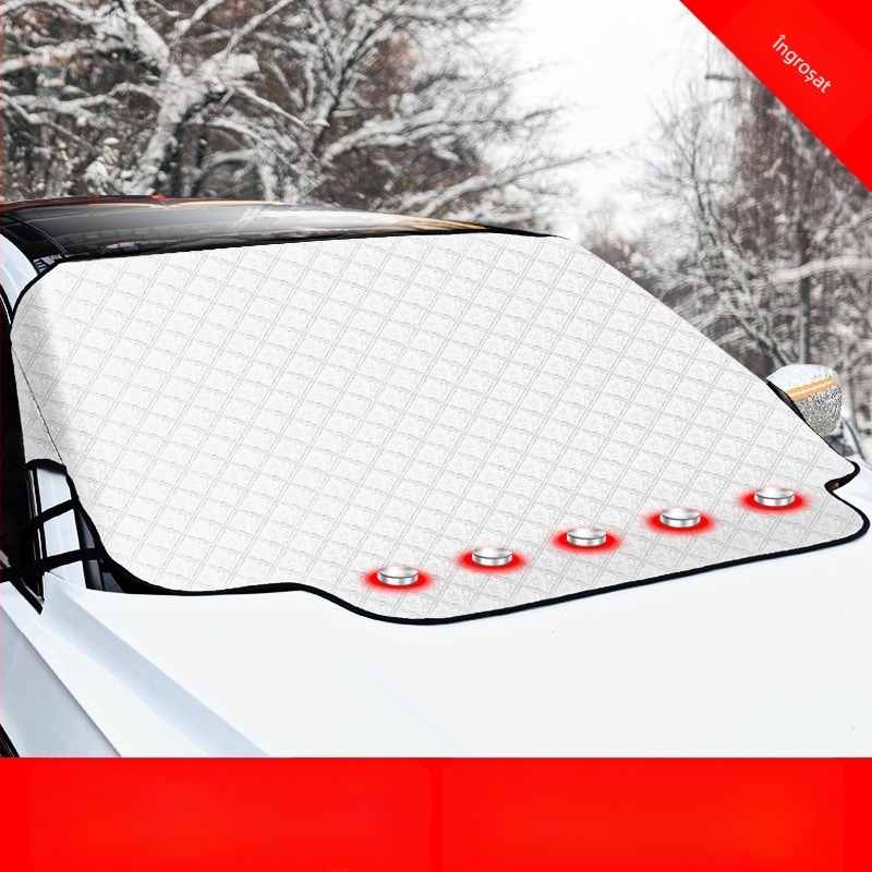 Acoperire pentru parbrizul frontal al mașinii cu căptușeală din bumbac; material: folie de aluminiu + bumbac PP + țesătură nețesută; montaj: tip card-in; partea aplicabilă: parbrizul frontal; greutate: 494 g