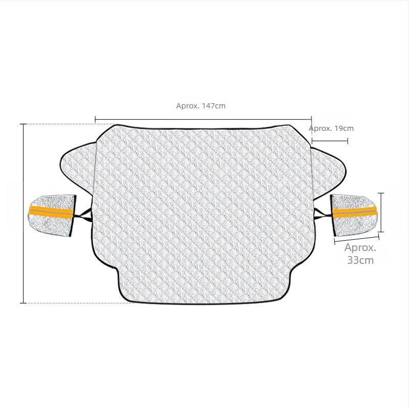 Acoperire pentru parbrizul frontal al mașinii cu căptușeală din bumbac; material: folie de aluminiu + bumbac PP + țesătură nețesută; montaj: tip card-in; partea aplicabilă: parbrizul frontal; greutate: 494 g