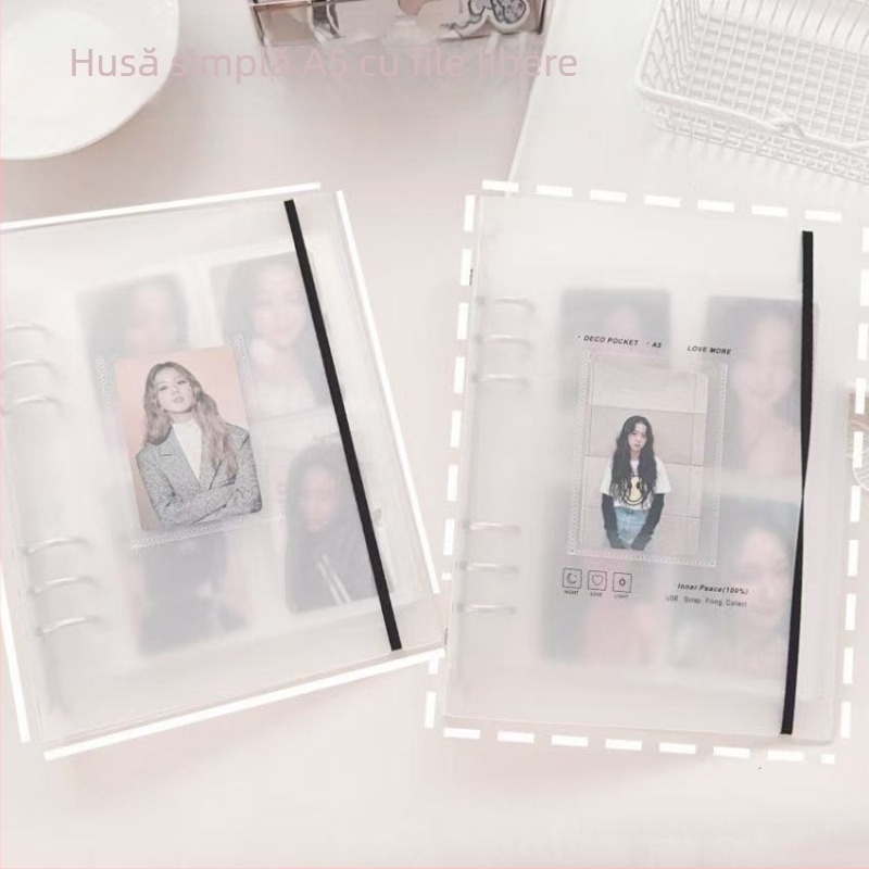 Album foto Polaroid, cu foi libere, copertă din plastic, stil cristal.