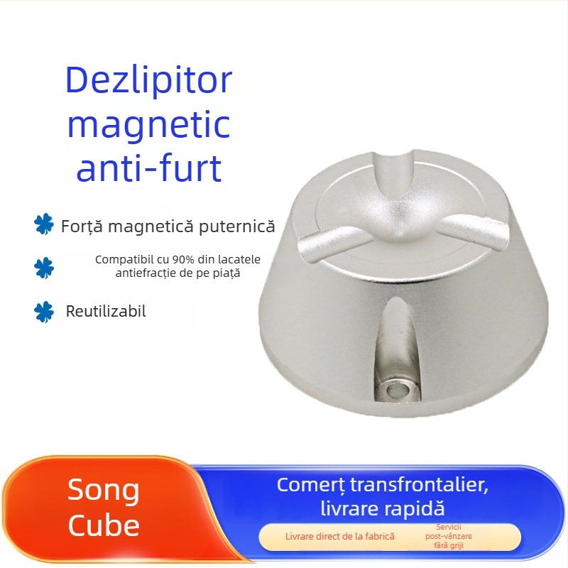 Demontator etichete antifurt – magnet puternic, aliaj de aluminiu, pentru supermarketuri, haine, încălțăminte și genți, Pine Cube