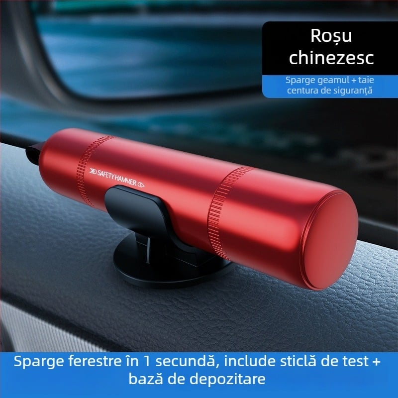 Cioc de siguranță auto cu distrugător de sticlă, unealtă auto multifuncțională, ABS, 100 g, breloc portabil