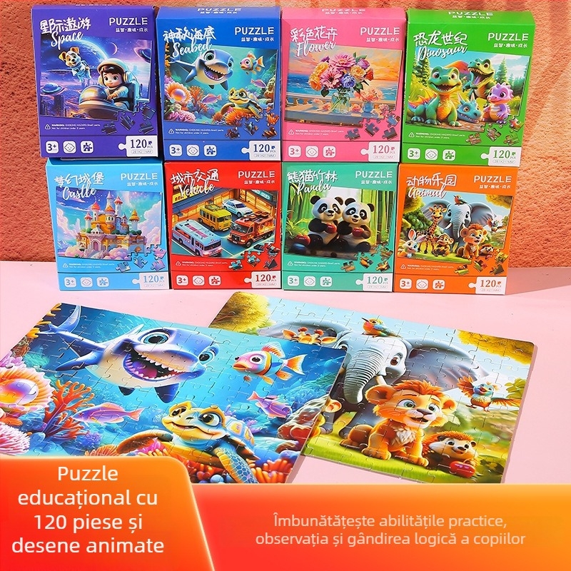 Puzzle plat – material hârtie, brand Double Start, pentru vârste 4-6 ani, ambalaj într-o singură cutie