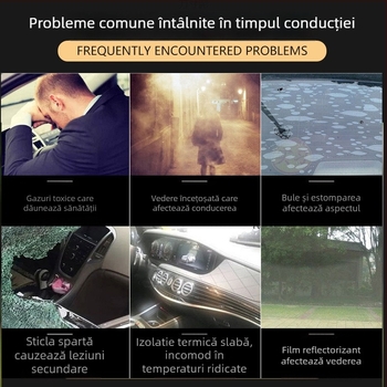 Film pentru geamuri auto – autocolant, membrană nano ceramică, transmisie luminoasă 70–80%, protecție UV peste 90%, seria 1