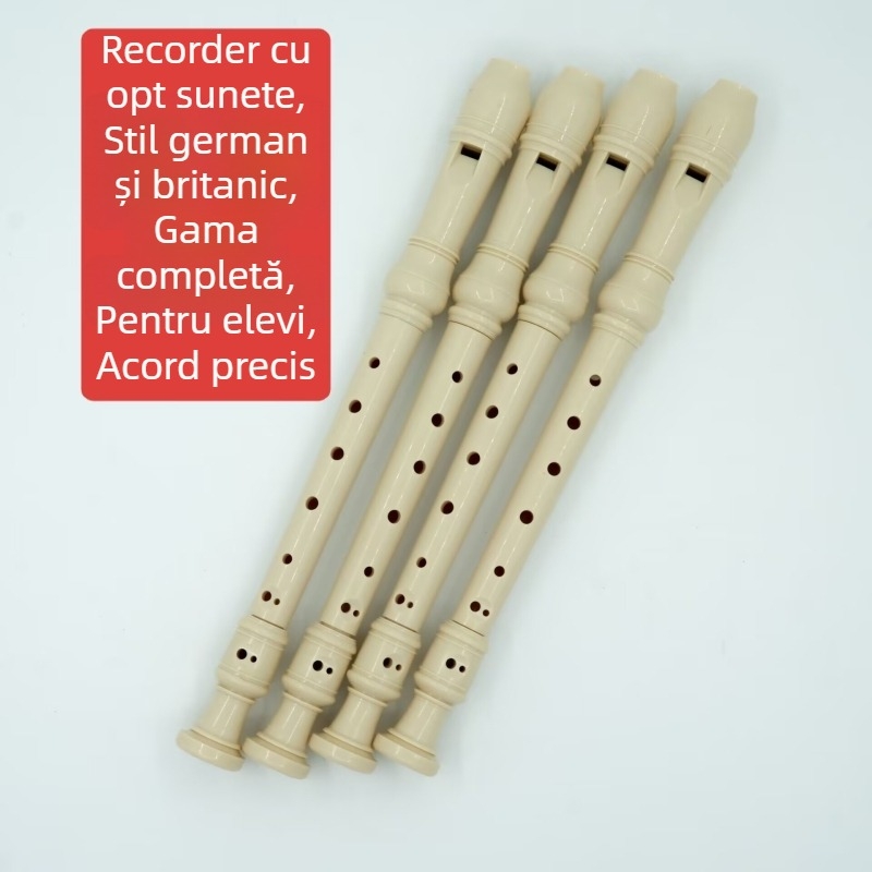 Recorder cu 8 găuri, stil englezesc, pentru începători, ABS plastic, instrument muzical educațional