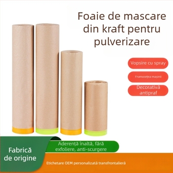 Folie de mască autoadezivă din hârtie kraft și hârtie japoneză, adeziv hidrogel, grosime 6–8s, transparență 70%.