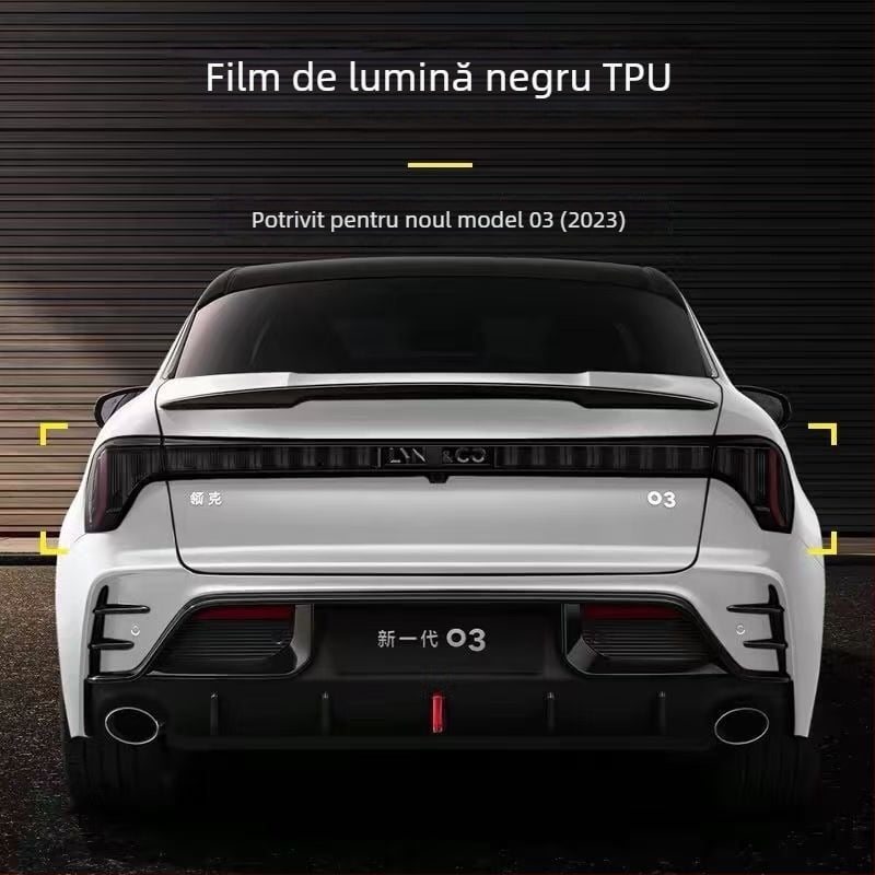 Film protector TPU pentru faruri și stopuri Lynk & Co 03 – EMF film, compatibil cu 23 modele Lynk & Co 03/03+