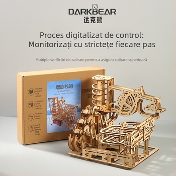 Kit puzzle 3D mecanic din lemn, DIY, ambalaj în cutie albă, pentru copii cu vârste între 7 și 14 ani