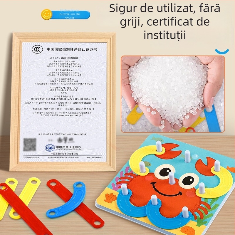 Jucărie Montessori versatilă pentru forme și construcții, puzzle educativ pentru copii 2-6 ani
