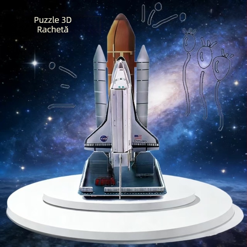Set puzzle 3D DIY: casă, mașină și model militar pentru copii