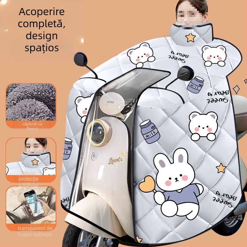 Acoperire antivent completă pentru scuter electric, material Oxford, potrivire universală