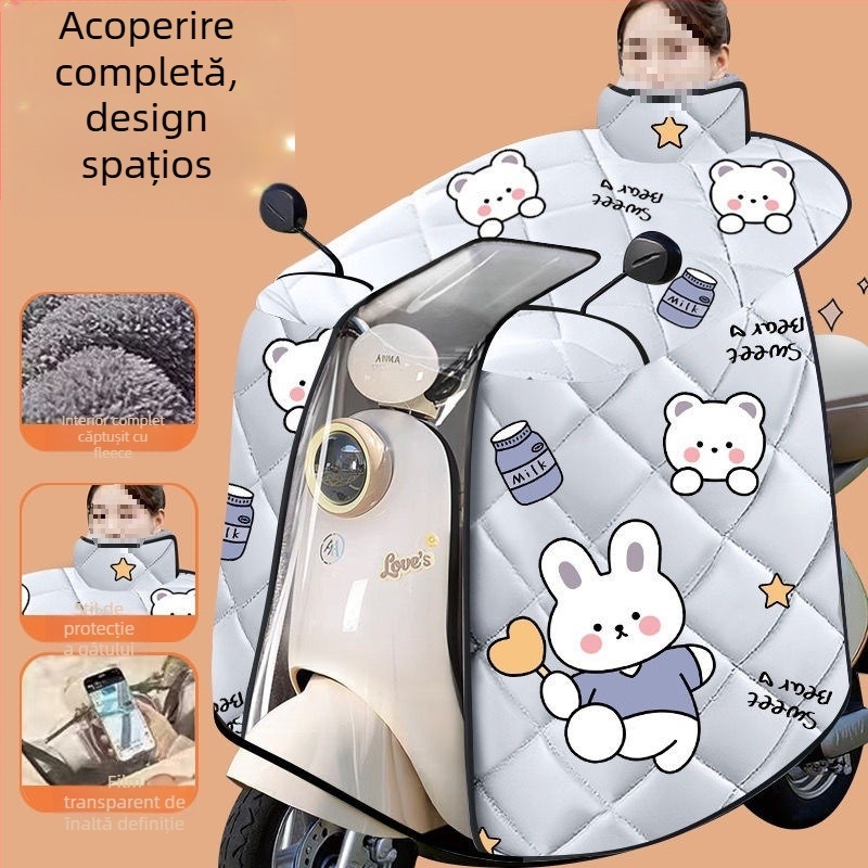 Acoperire antivent completă pentru scuter electric, material Oxford, potrivire universală
