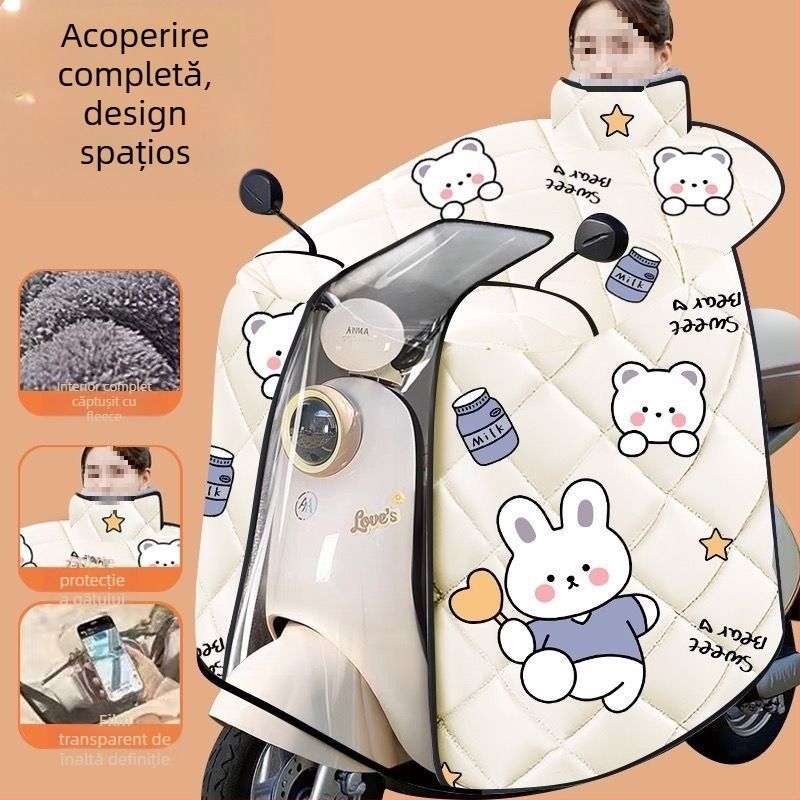 Acoperire antivent completă pentru scuter electric, material Oxford, potrivire universală
