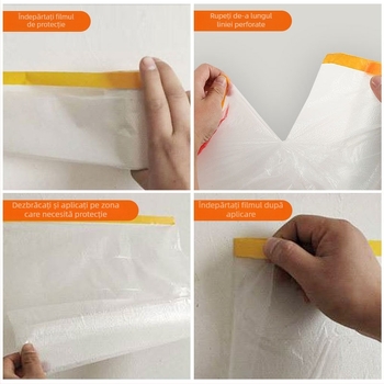 Film de mască PE, praf – substrat plastic, adeziv cu vâscozitate înaltă, transparență puternică, pentru uz casnic, decorare și reparații auto