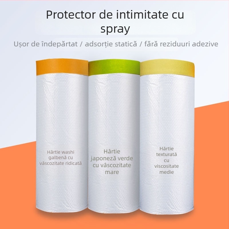 Film de mască PE, praf – substrat plastic, adeziv cu vâscozitate înaltă, transparență puternică, pentru uz casnic, decorare și reparații auto