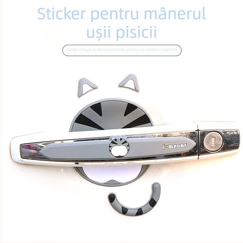 PVC protecție pentru mânerul ușii auto – anti-zgâriere, design drăguț de desen animat, set universal de protecție a ușii
