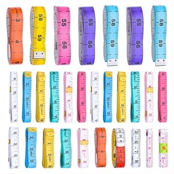 Bandă de măsurat PU, bandă moale pentru cusut, model Inch measuring tape (cutie), 10 buc., interval de măsurare 150, pentru măsurări ale corpului