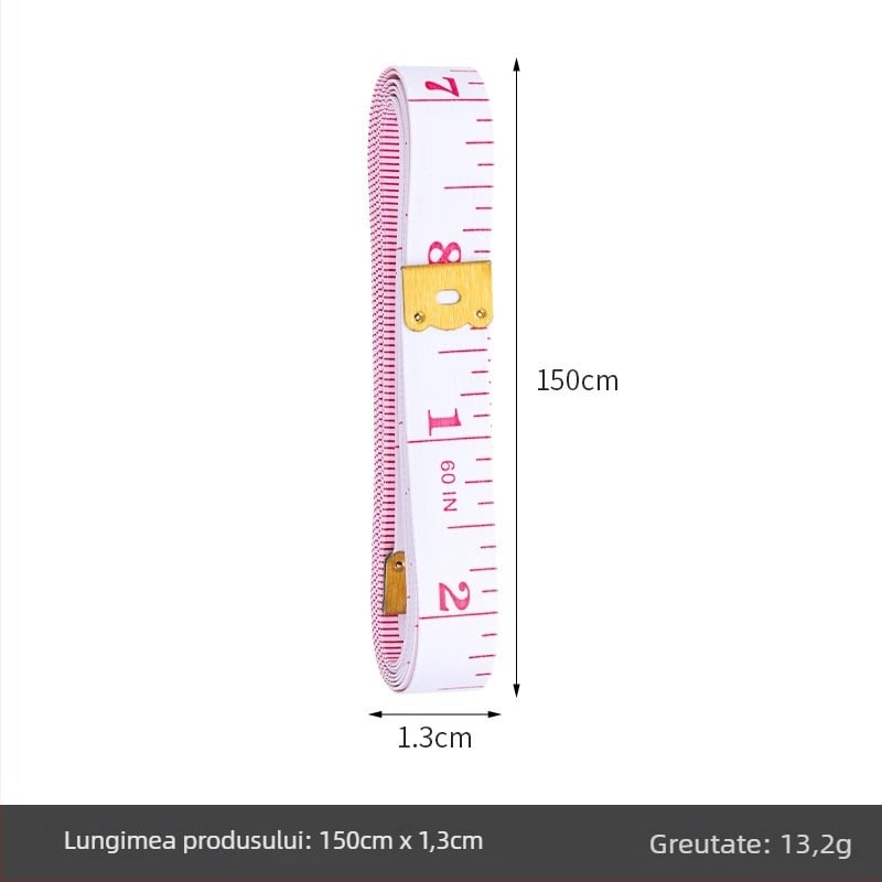 Bandă de măsurat PU, bandă moale pentru cusut, model Inch measuring tape (cutie), 10 buc., interval de măsurare 150, pentru măsurări ale corpului
