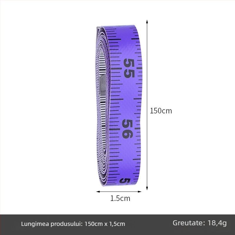 Bandă de măsurat PU, bandă moale pentru cusut, model Inch measuring tape (cutie), 10 buc., interval de măsurare 150, pentru măsurări ale corpului
