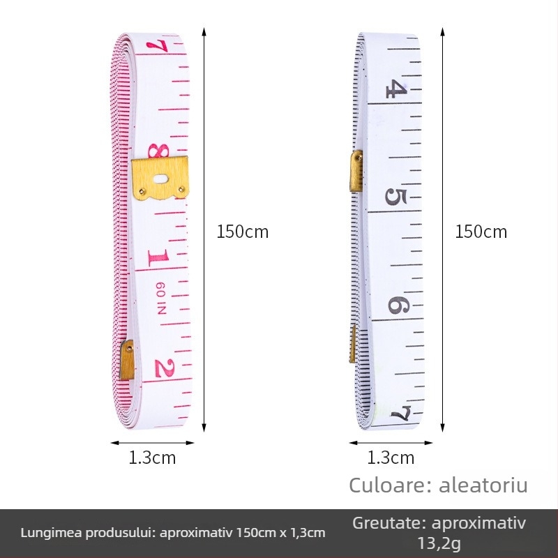 Bandă de măsurat PU, bandă moale pentru cusut, model Inch measuring tape (cutie), 10 buc., interval de măsurare 150, pentru măsurări ale corpului