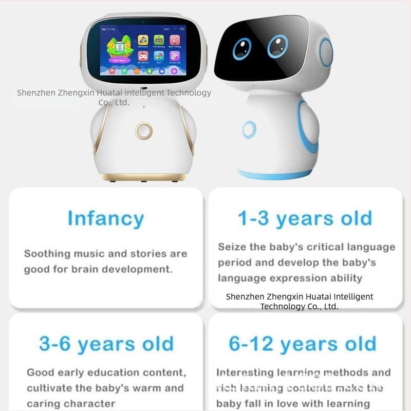 Robot educațional AI interactiv pentru învățare, ecran LCD tactil, recunoaștere vocală, memorie de 8GB, baterie 4000mAh, încărcare USB