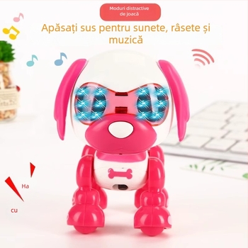 Cățeluș robotic educațional pentru copii, muzică și voce, alimentat cu baterie Li-ion, vârsta 7-14 ani, dezvoltare emoțională și vizuală, mișcare și joc interactiv