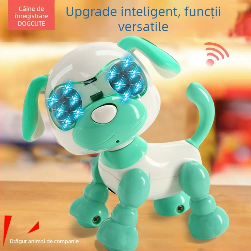 Cățeluș robotic educațional pentru copii, muzică și voce, alimentat cu baterie Li-ion, vârsta 7-14 ani, dezvoltare emoțională și vizuală, mișcare și joc interactiv