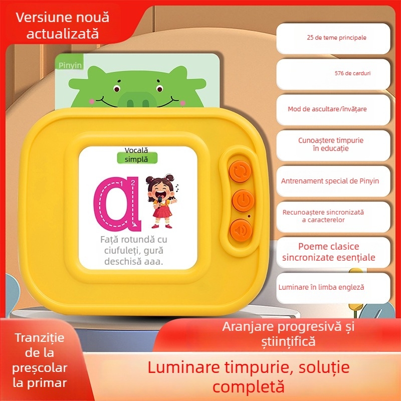 Smart Fish jucărie educațională de tip palmă pentru învățare, cu învățare multi-limbă, muzică și voce, memorie sub 2 GB, baterie cu litiu