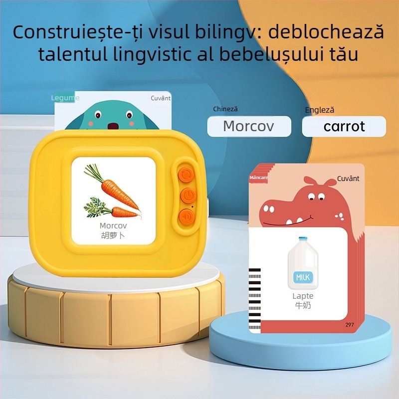 Smart Fish jucărie educațională de tip palmă pentru învățare, cu învățare multi-limbă, muzică și voce, memorie sub 2 GB, baterie cu litiu