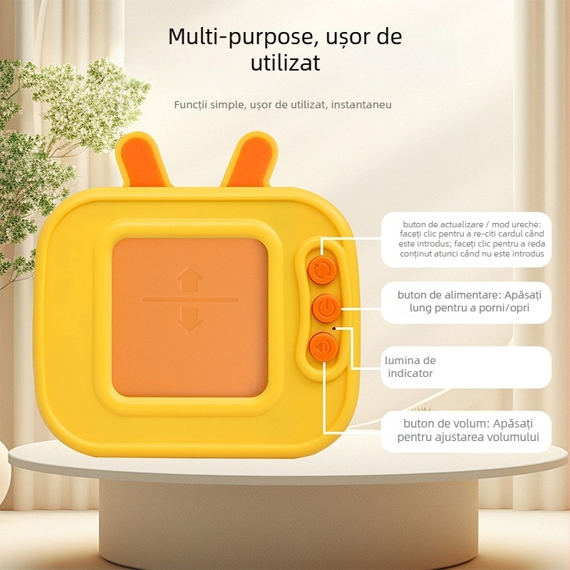 Smart Fish jucărie educațională de tip palmă pentru învățare, cu învățare multi-limbă, muzică și voce, memorie sub 2 GB, baterie cu litiu