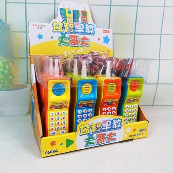 Telefon-jucărie multifuncțional pentru copii, cu bliț și muzică, din plastic, funcționează cu baterii, pentru 7–14 ani