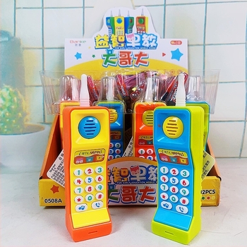 Telefon-jucărie multifuncțional pentru copii, cu bliț și muzică, din plastic, funcționează cu baterii, pentru 7–14 ani