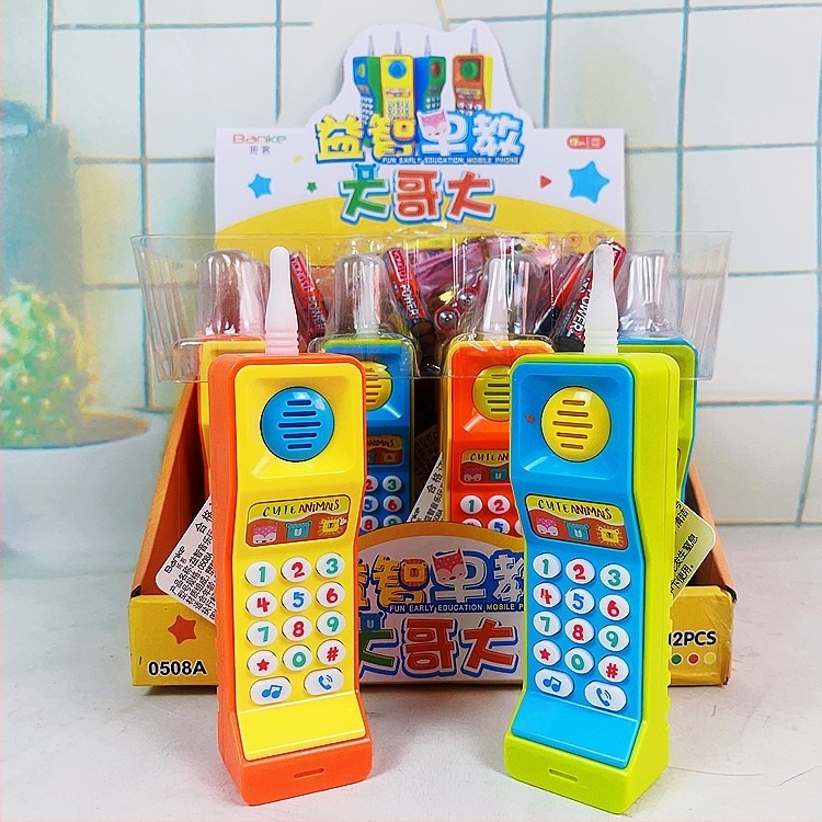 Telefon-jucărie multifuncțional pentru copii, cu bliț și muzică, din plastic, funcționează cu baterii, pentru 7–14 ani