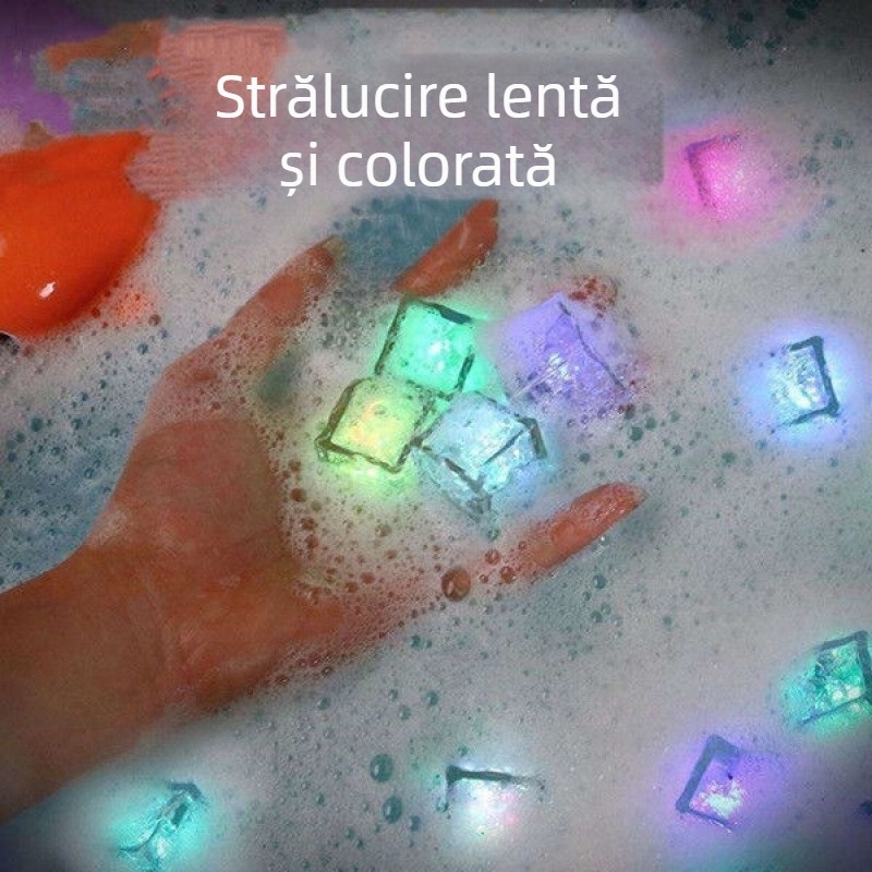 Jucărie de baie: Cub luminos activat de apă pentru bebeluși și copii — cub, luminos